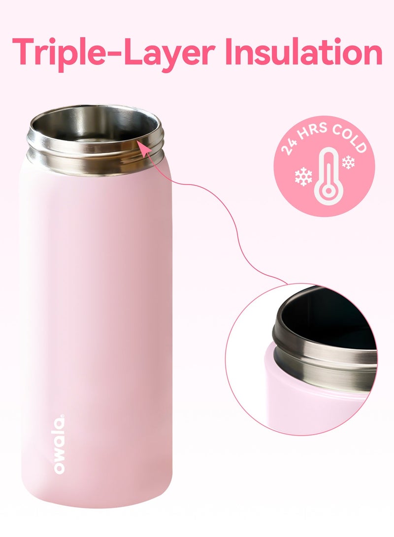 Owala FreeSip Insulated Stainless Steel Water Bottle With Straw For Sports Travel And School BPA Free Sports Water Bottle(Pink 32OZ) - Image 4
